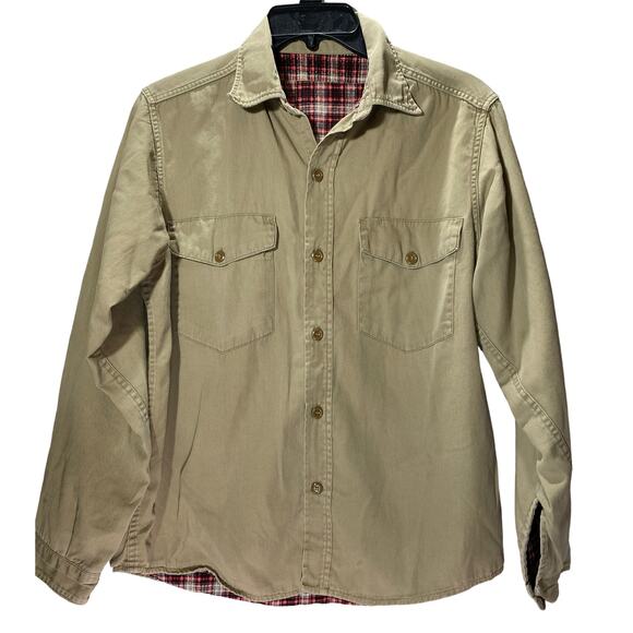Shacket Mens Medium Vintage Maroon Plaid Lined Unbranded Outdoor Shirt Read - Picture 1 of 8